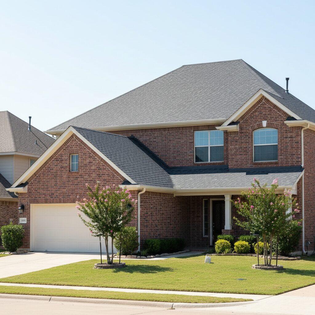 New roof installation completed on a Fort Worth, TX home